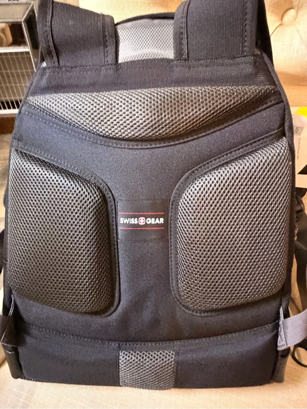 Swiss Tech Black and Gray Backpack with Red Logo Accent